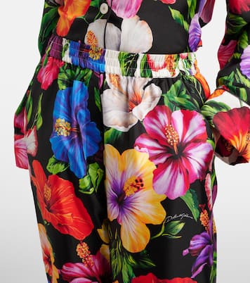 Floral silk satin palazzo pants | Dolce&Gabbana