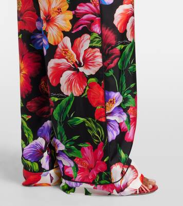 Floral silk satin palazzo pants | Dolce&Gabbana
