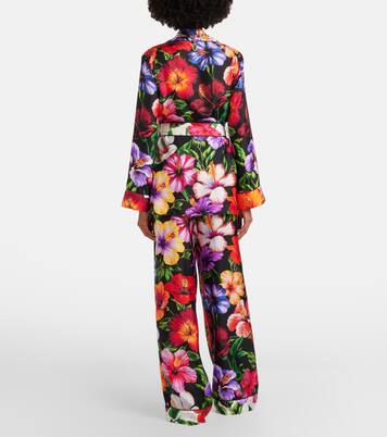 Floral silk satin palazzo pants | Dolce&Gabbana