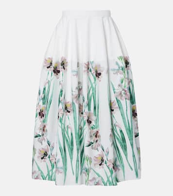 Floral cotton midi skirt | Erdem