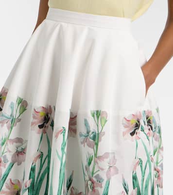 Floral cotton midi skirt | Erdem