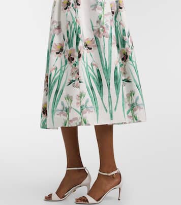 Floral cotton midi skirt | Erdem