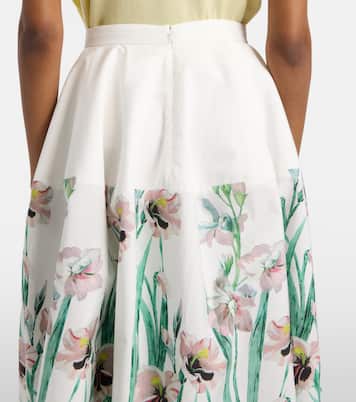 Floral cotton midi skirt | Erdem