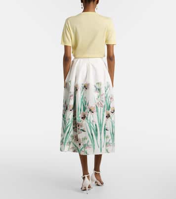 Floral cotton midi skirt | Erdem