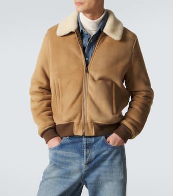 Chaqueta de ante con forro de borrego | Saint Laurent