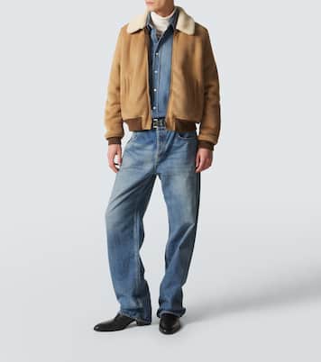 Chaqueta de ante con forro de borrego | Saint Laurent