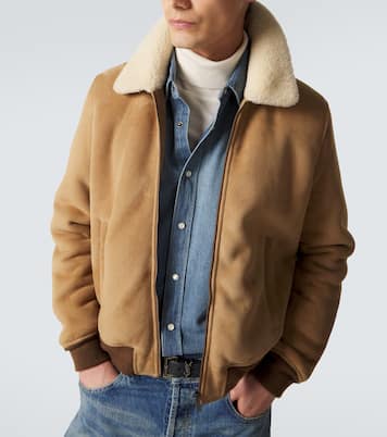 Chaqueta de ante con forro de borrego | Saint Laurent