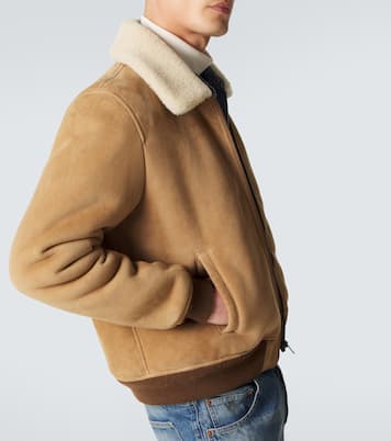 Chaqueta de ante con forro de borrego | Saint Laurent