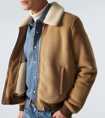 Chaqueta de ante con forro de borrego | Saint Laurent