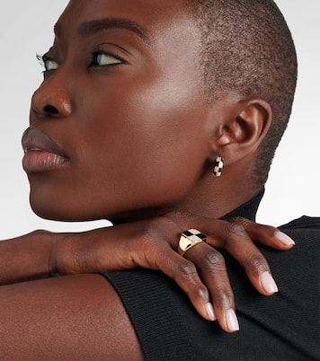 Damier 9kt gold ring with diamonds and onyx | Yvonne Léon