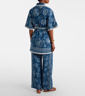 Lucky printed linen wide-leg pants | Alémais