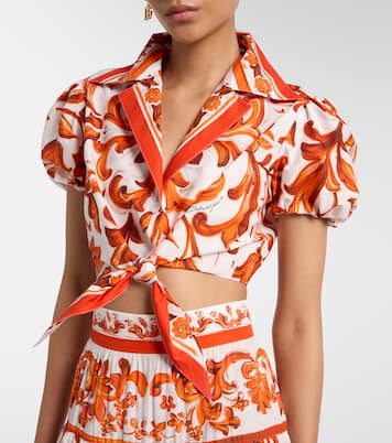 Majolica cropped cotton poplin blouse | Dolce&Gabbana