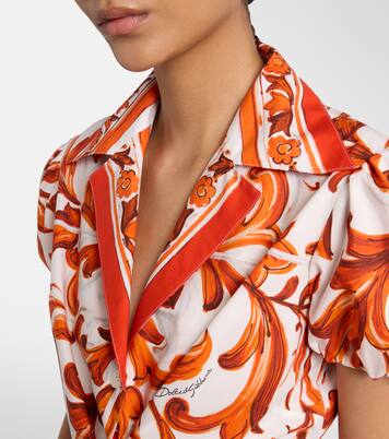 Majolica cropped cotton poplin blouse | Dolce&Gabbana