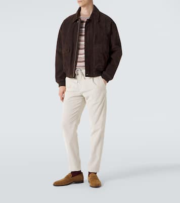 Cotton and cashmere corduroy straight pants | Eleventy