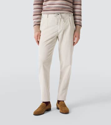 Cotton and cashmere corduroy straight pants | Eleventy