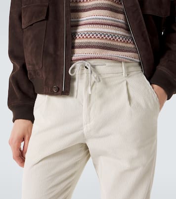 Cotton and cashmere corduroy straight pants | Eleventy