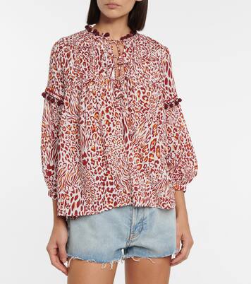 Blouse Clara à motif léopard | Poupette St Barth