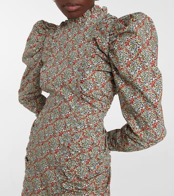 Miniabito in cotone con stampa floreale | Ganni