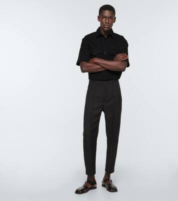Cotton blend short-sleeved shirt | Nanushka