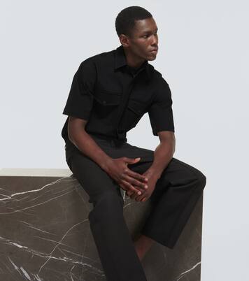 Cotton blend short-sleeved shirt | Nanushka