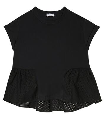 Mesh and cotton T-shirt | Brunello Cucinelli Kids