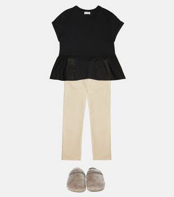 Mesh and cotton T-shirt | Brunello Cucinelli Kids