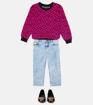 Logo cotton sweatshirt | Versace Kids