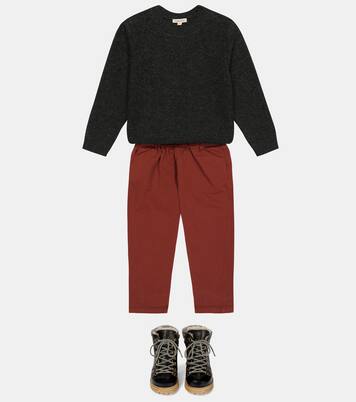 Leda striped cotton pants | Caramel