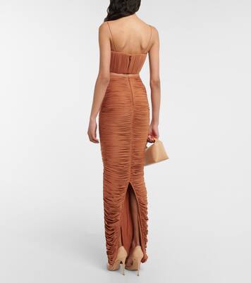 Falda larga Hartley fruncida | Alex Perry