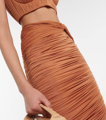 Falda larga Hartley fruncida | Alex Perry