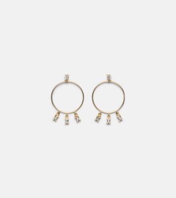 Orecchini a cerchio in oro giallo 18kt con diamanti | Ileana Makri