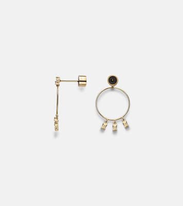 Orecchini a cerchio in oro giallo 18kt con diamanti | Ileana Makri