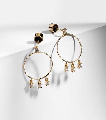 Orecchini a cerchio in oro giallo 18kt con diamanti | Ileana Makri