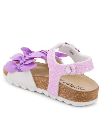 Floral-appliquéd sandals | Monnalisa