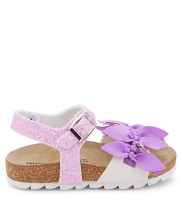 Floral-appliquéd sandals | Monnalisa
