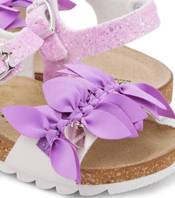 Floral-appliquéd sandals | Monnalisa