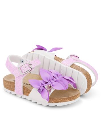 Floral-appliquéd sandals | Monnalisa