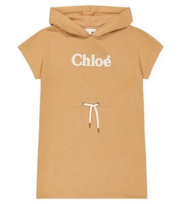 Logo cotton sweatshirt dress | Chloé Kids