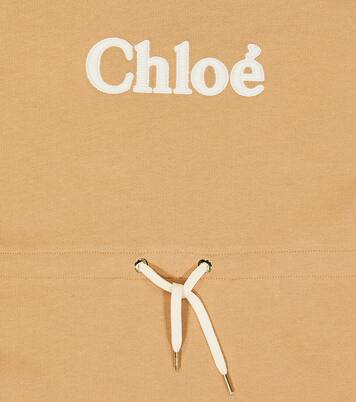 Logo cotton sweatshirt dress | Chloé Kids