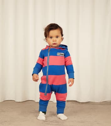 Baby striped cotton jumpsuit | Mini Rodini