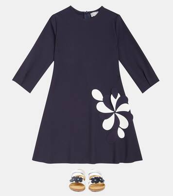 Floral-appliqué jersey dress | Il Gufo