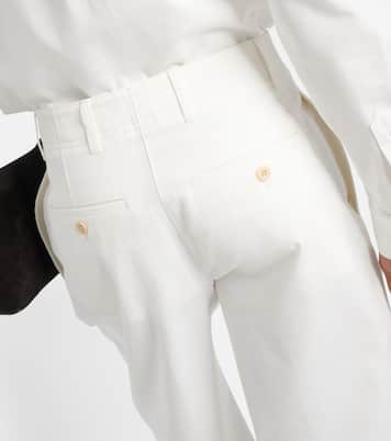 Pantalones anchos de sarga de algodón de tiro alto | Toteme