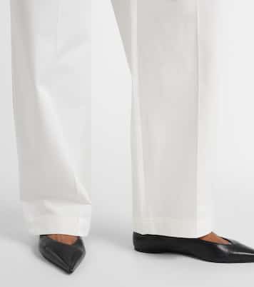 Pantalones anchos de sarga de algodón de tiro alto | Toteme