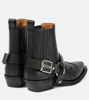 Bestickte Westernstiefel aus Lederimitat | Ganni