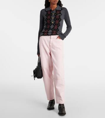 Bestickte Westernstiefel aus Lederimitat | Ganni