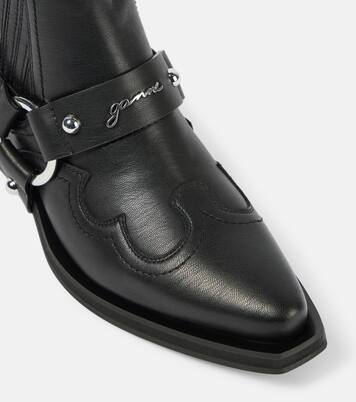 Bestickte Westernstiefel aus Lederimitat | Ganni