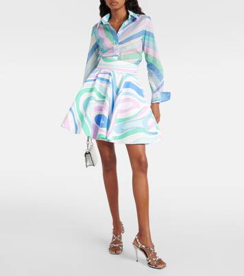 Minifalda Marmo de popelín de algodón | Pucci