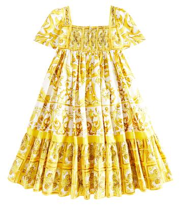 فستان من القطن البوبلين بطبعات | Dolce&Gabbana Kids
