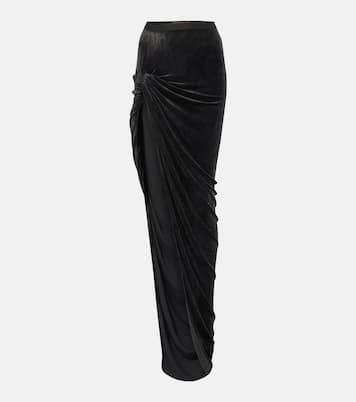 Lilies Maxirock Twist Edfu aus Samt | Rick Owens