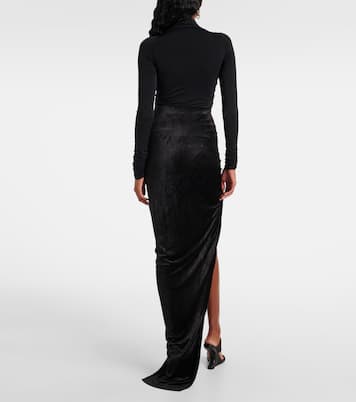 Lilies Maxirock Twist Edfu aus Samt | Rick Owens